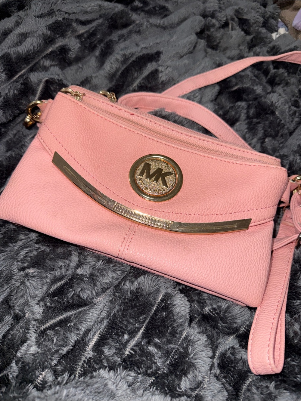 Pink Leather Crossbody